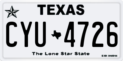 TX license plate CYU4726