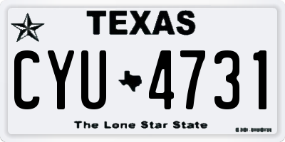 TX license plate CYU4731