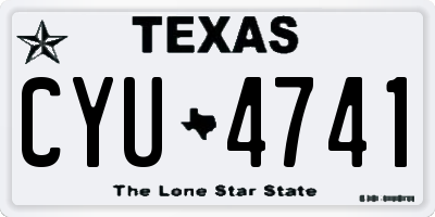 TX license plate CYU4741