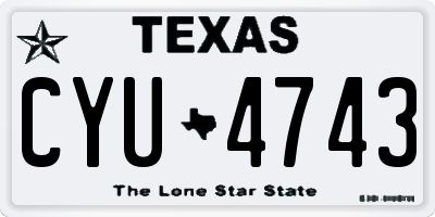 TX license plate CYU4743