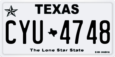 TX license plate CYU4748