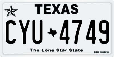 TX license plate CYU4749