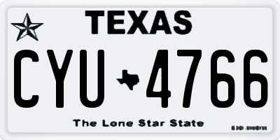 TX license plate CYU4766