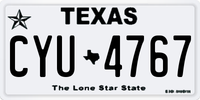 TX license plate CYU4767