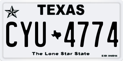 TX license plate CYU4774
