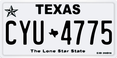 TX license plate CYU4775