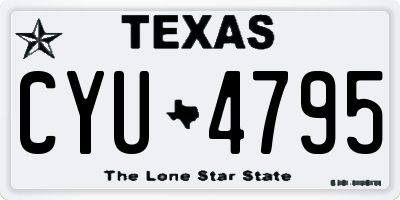 TX license plate CYU4795