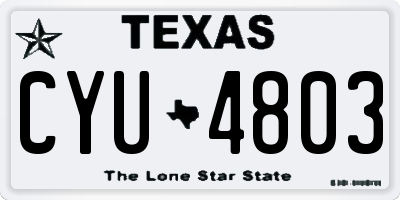 TX license plate CYU4803