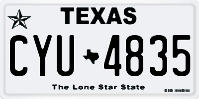 TX license plate CYU4835
