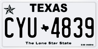TX license plate CYU4839