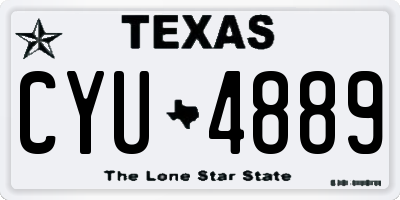 TX license plate CYU4889