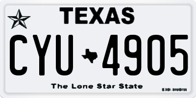 TX license plate CYU4905