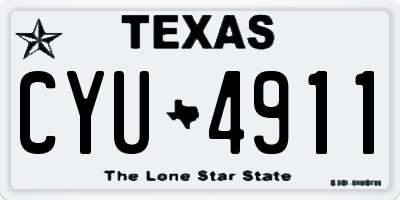 TX license plate CYU4911