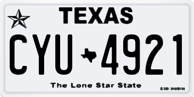 TX license plate CYU4921