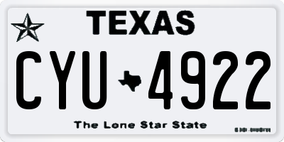 TX license plate CYU4922