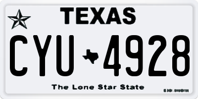 TX license plate CYU4928