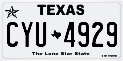 TX license plate CYU4929