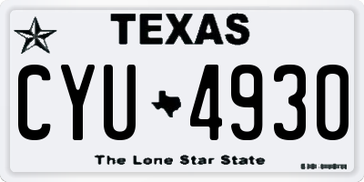 TX license plate CYU4930