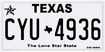 TX license plate CYU4936