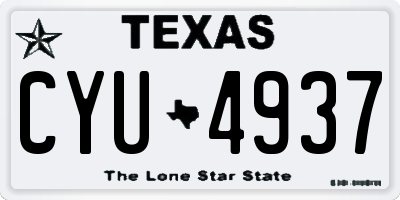TX license plate CYU4937