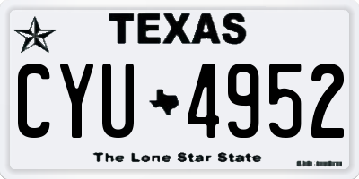 TX license plate CYU4952