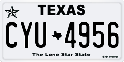 TX license plate CYU4956