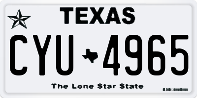 TX license plate CYU4965