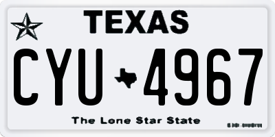 TX license plate CYU4967