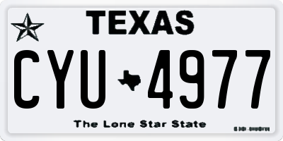 TX license plate CYU4977