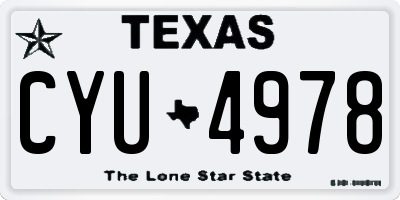 TX license plate CYU4978