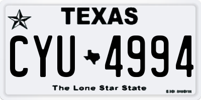 TX license plate CYU4994