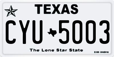 TX license plate CYU5003