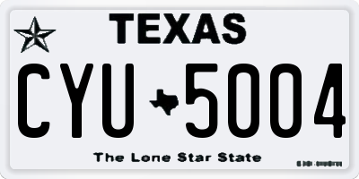 TX license plate CYU5004