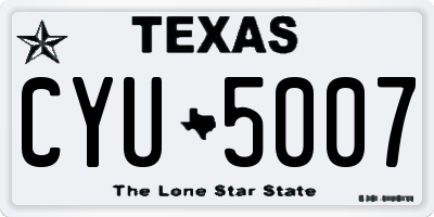 TX license plate CYU5007