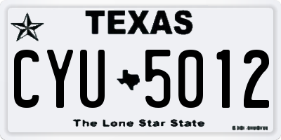 TX license plate CYU5012