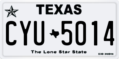 TX license plate CYU5014