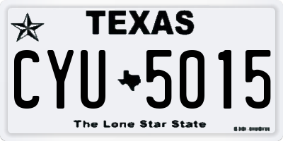 TX license plate CYU5015