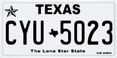 TX license plate CYU5023