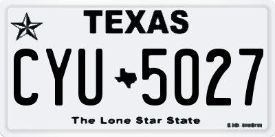 TX license plate CYU5027