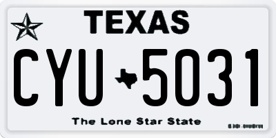 TX license plate CYU5031