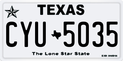 TX license plate CYU5035