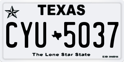 TX license plate CYU5037
