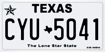 TX license plate CYU5041
