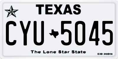 TX license plate CYU5045