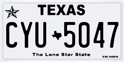 TX license plate CYU5047