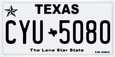 TX license plate CYU5080