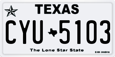 TX license plate CYU5103