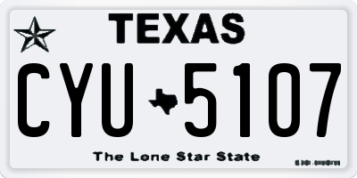 TX license plate CYU5107