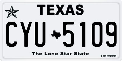 TX license plate CYU5109