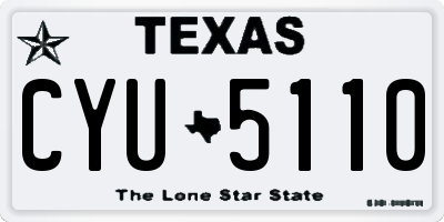 TX license plate CYU5110
